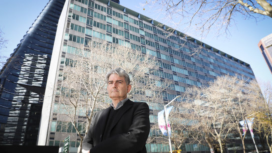 Architect Scott Robertson outside the MLC building in North Sydney,