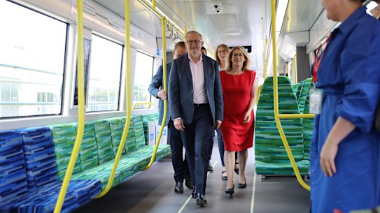 WA Premier Roger Cook, Prime Minister Anthony Albanese, Federal Infrastructure Catherine King and Transport Minister Rita Saffioti opened the five new Metronet stations on Sunday morning.