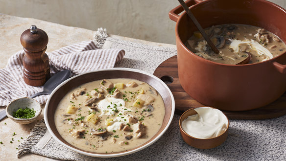 Chicken stroganoff, but make it a soup.