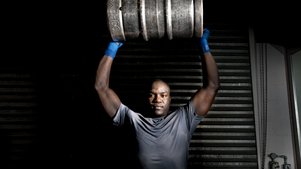 Arsene Fosso fled the Commonwealth Games village last year and is now living in Canberra.
