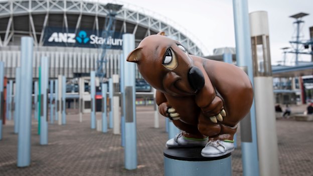 The new fibreglass sculpture of Fatso the Fat-Arsed Wombat from Roy & HG's The Dream.