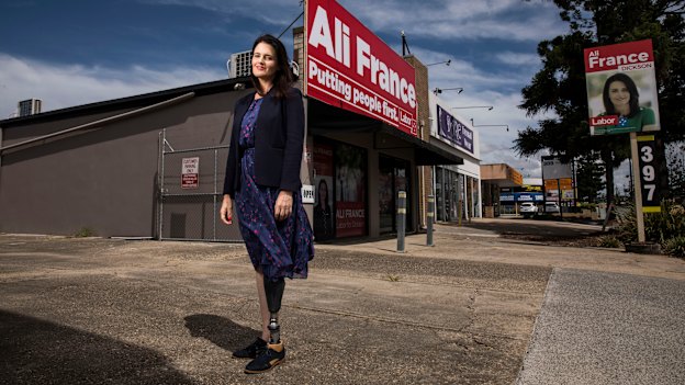 Labor's candidate for Dickson, Ali France, lost her leg in a horrific accident in 2011.