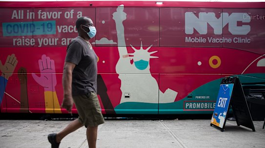 Masks are back on in New York, despite the city’s high vaccination rates. 