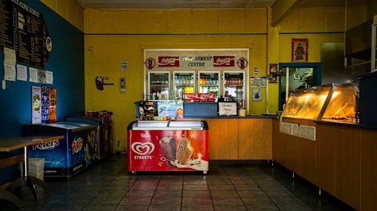 An empty take away shop in Mallacoota. 
