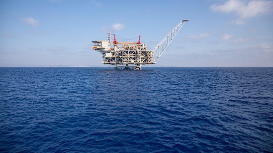 Israel's offshore Leviathan gas field in the Mediterranean Sea. Lebanon and Israel have reached an agreement on a framework of indirect talks over a longstanding disputed maritime border between the two countries