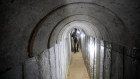 A Hamas fighter inside one of the tunnels on the Gaza-Israeli border.