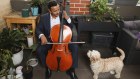 Mathisha Panagoda has gone from playing at the Sydney Opera House to performing for his cavoodle, Bagel, as he balances cello with law.