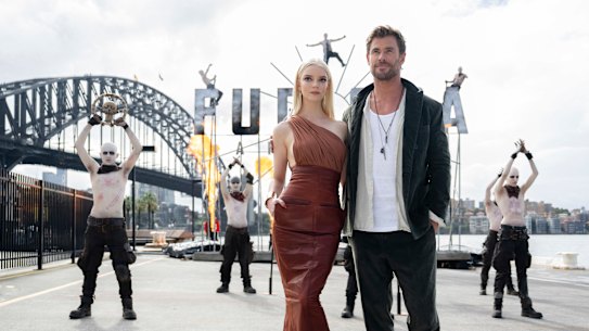 Anya Taylor-Joy and Chris Hemsworth launch Furiosa: A Mad Max Saga at the Overseas Passenger Terminal in Sydney.