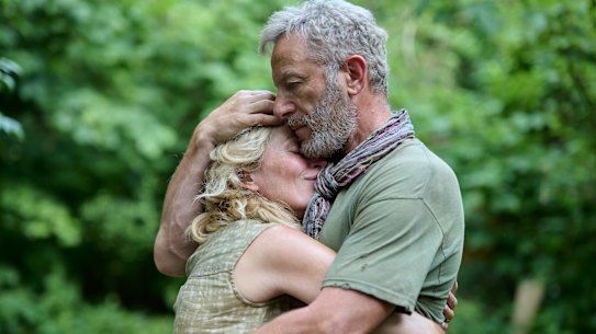 Gillian Anderson and Jason Isaacs in The Salt Path movie adaptation. 