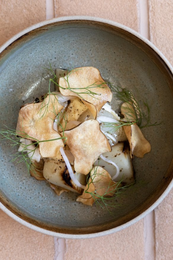 Jerusalem artichoke and stracciatella.