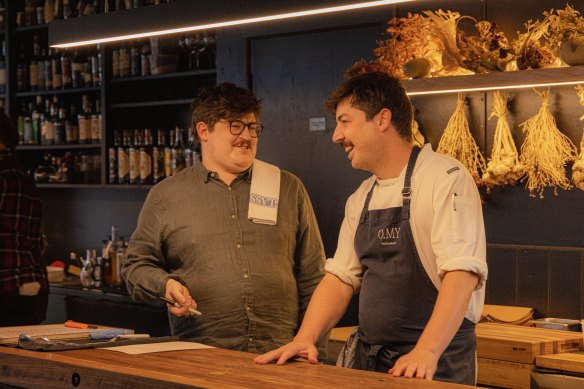 Chayse Bertoncello (left) and brother Blayne Bertoncello at their restaurant O.My.