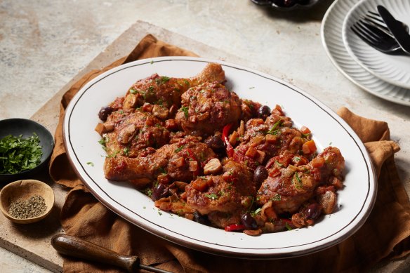 Adam Liaw’s chicken cacciatore.