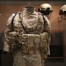 The uniform of former SAS soldier Ben Roberts-Smith on display at the Australian War Memorial in Canberra.