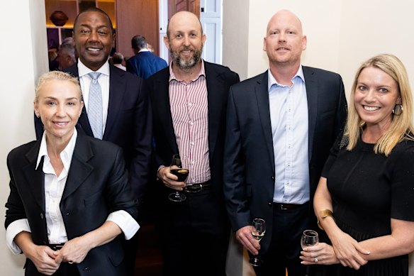 Nine streaming and broadcast managing director Amanda Laing, Nine Perth managing director Clive Bingwa, Business News managing editor Sean Cowan, David Cooper and Tegan Sapwell.