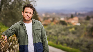 Jamie Oliver in Tuscany before the release of his new book Jamie Cooks Italy.