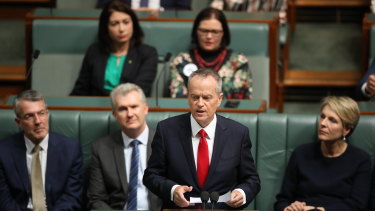 Opposition Leader Bill Shorten delivers his budget reply speech on Thursday night. 