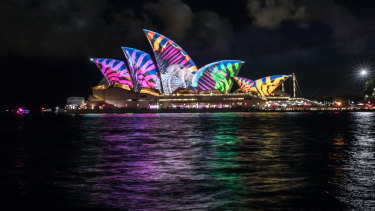 The Opera House lit up for Vivid Festival in 2017