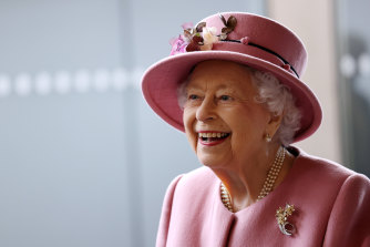 Queen Elizabeth II in Cardiff, Wales, on October 14.