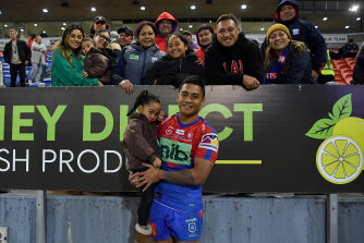 Josh Papalii flew to Newcastle for Anthony Milford’s comeback game.