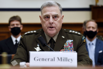 Mark Milley, chairman of the joint chiefs of staff, speaks during a House Armed Services Committee hearing in Washington on Wednesday.