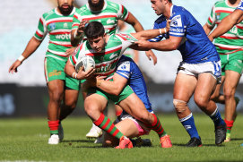 Peter Mamouzelos - in action for the Rabbitohs NSW Cup side - is highly rated at the club.