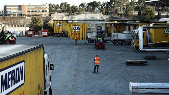 Goods won't sit here for more than 48 hours before they're loaded onto trucks and sent out.