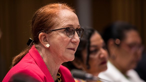 Human Rights Commissioner Professor Rosalind Croucher during a Senate Estimates hearing at Parliament House in Canberra in October.
