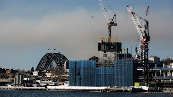 Crown Casino under construction at Barangaroo. 