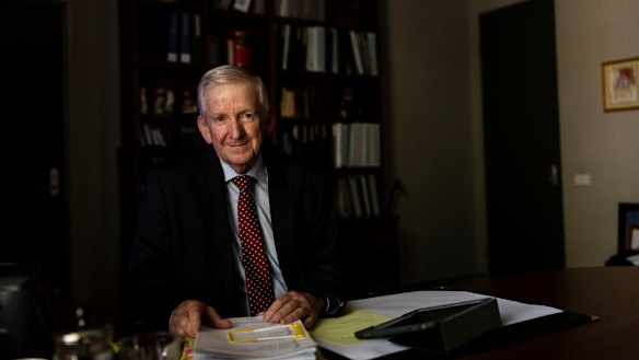 Senior Judge Roger Dive in chambers at the Parramatta Drug Court.