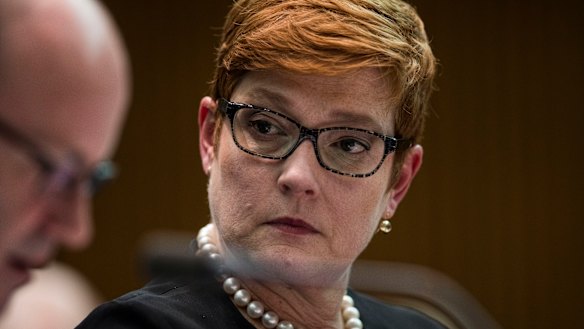 Foreign Affairs Minister Marise Payne during a Senate Estimates Committee hearing.