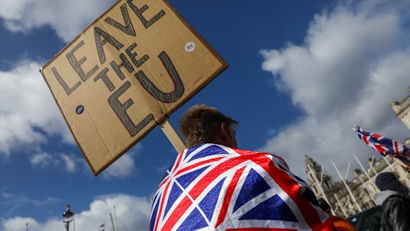 A pro-leave protester.