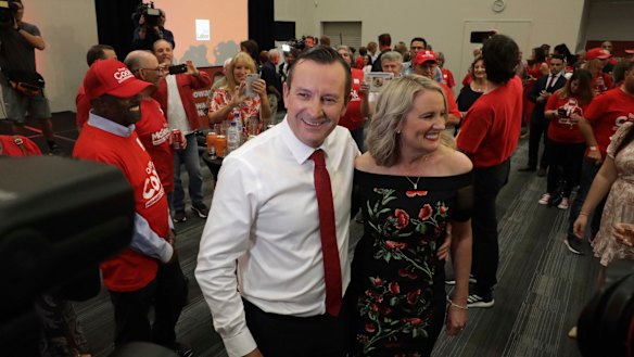 Mark McGowan with his wife Sarah.