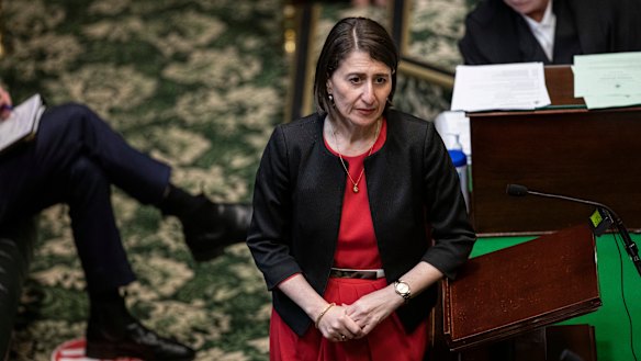 NSW Premier Gladys Berejiklian during question time in the Legislative Assembly on Thursday.