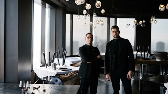 Vue de Monde head sommelier Dorian Guillon (left) and wine director Carlos Santos. 