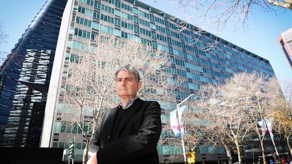 Architect Scott Robertson outside the MLC building in North Sydney.