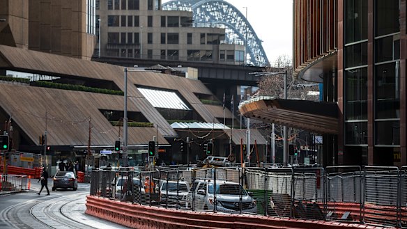 Traffic disruptions on George Street.