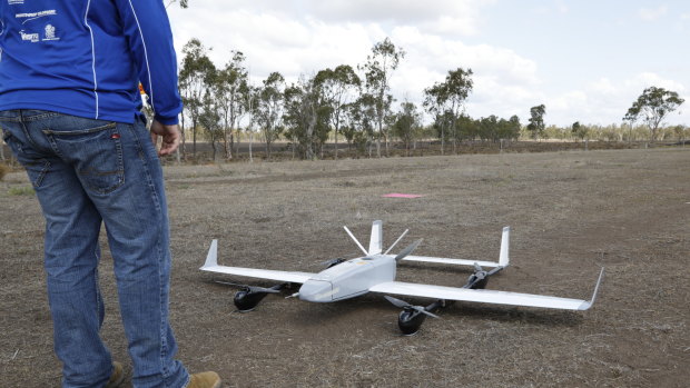 A long-range drone about to be put through its paces at the 2018 UAV Challenge in Dalby