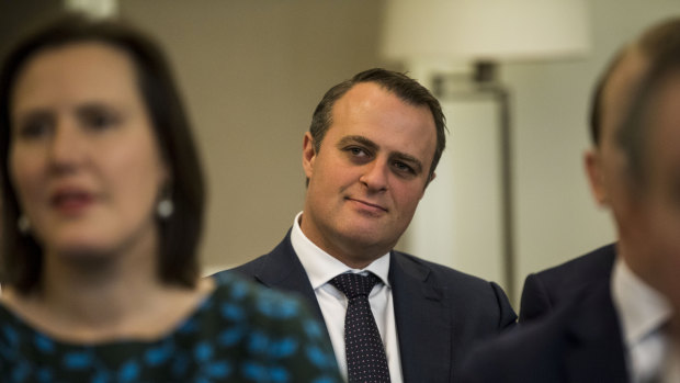 Tim Wilson during a joint party room meeting at Parliament House in Canberra 