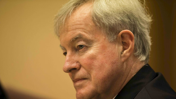 Former public service commissioner John Lloyd during a Senate estimates stand-off with Labor senators in May.