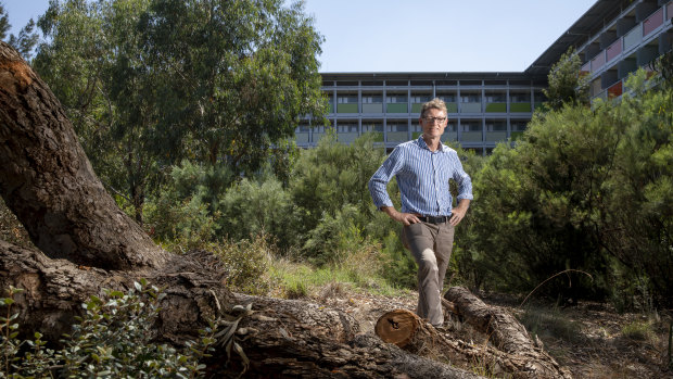 Associate Professor Philip Gibbons in a native oasis at the Australian National University.