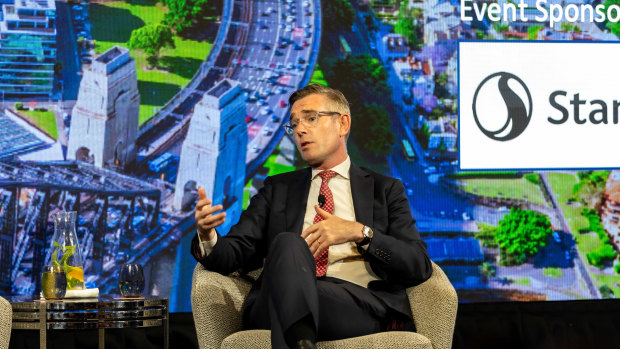 Former premier Dominic Perrottet at a Property Council of Australia lunch on Thursday.