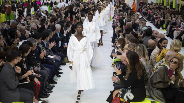 Valentino showed an all-white section in its show in Paris.