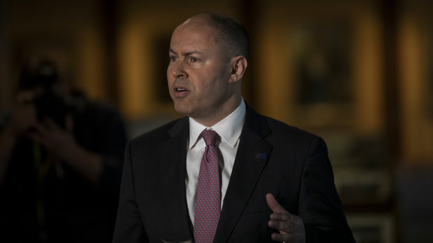 Treasurer Josh Frydenberg on budget day.