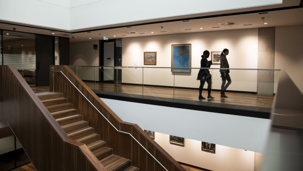 A gallery in the new F23 Administration Building at Sydney University.
