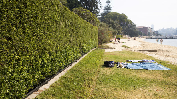 Privacy hedge walls cover the fence outside Scott Farquhar's new home.