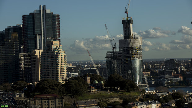 The new Crown high roller casino at Barangaroo in Sydney, which is still under construction.