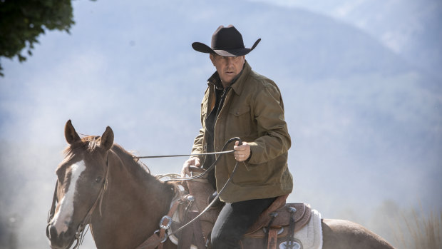 Kevin Costner as rancher John Dutton on the not-so-open range of Yellowstone.