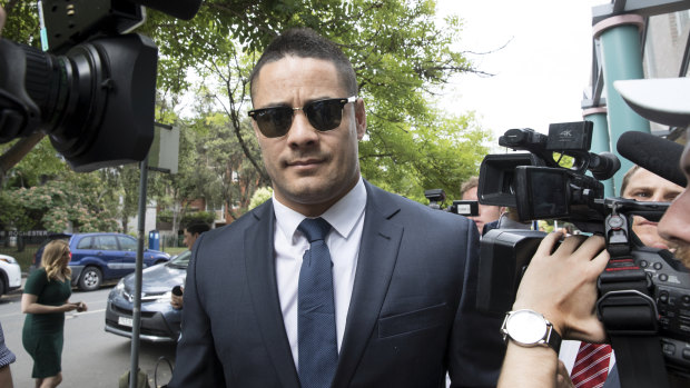 Hayne outside court before an appearance in December 2019.