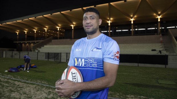 Sione Fifita at Two Blues training during the week. 