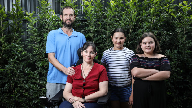 Emma Weatherley with her husband Robert and two children Alyssa and Hannah.